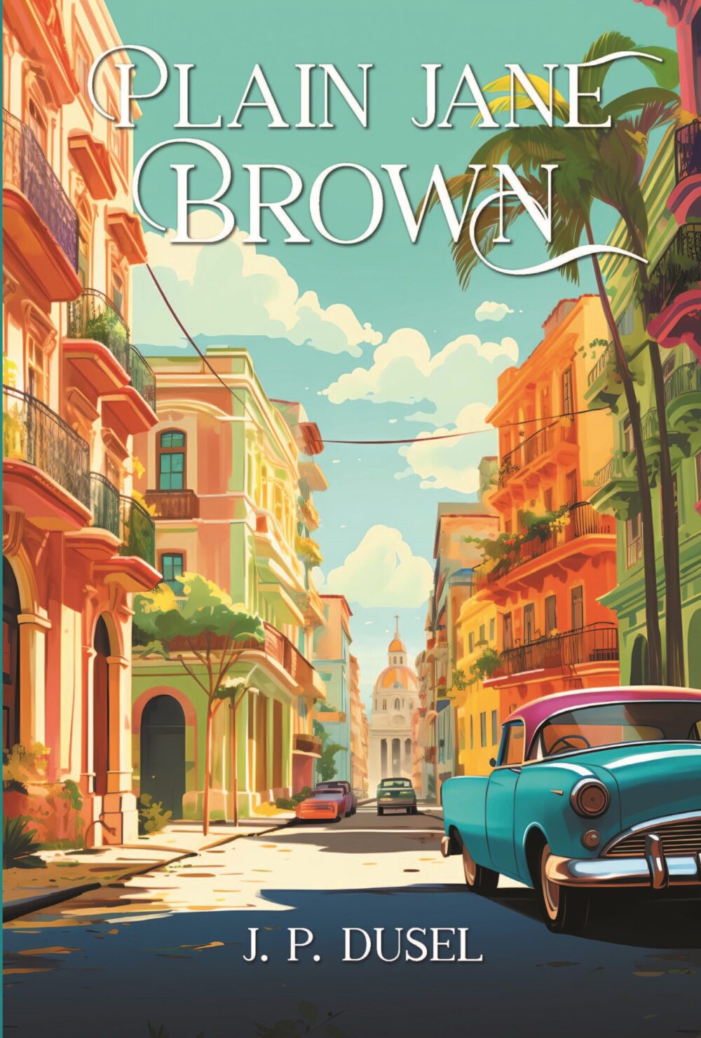 illustration of a street in Havana, Cuba